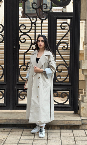 ترنچ کت بلند زنانه Raya Blue